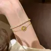 Retro Francés Diosa del Sol Hielo Triturado Chapado en Oro Brújula Solar Moda Lujo Ligero Viaje Diario Simple Pulsera Estrella Fugaz para Mujer