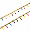 Corrente de Pé Lateral de Aço Inoxidável Dourado com Gotejamento de Óleo Colorido de 1,5 mm Corrente de Serra Corrente Centopeia Corrente para Joias DIY