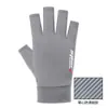 Guantes de Seda Helada para Hombre al por Mayor, Protección Solar, Guantes de Verano sin Dedos Antideslizantes, Guantes Finos Transpirables de Seda Helada para Pesca y Reparto