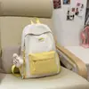 Mochila Linda de Color Contrastante para Mujer, Casual y Linda, Mochila de Estilo Fresco con Gran Capacidad para Estudiantes de Secundaria, Preparatoria y Universidad