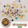 Arte de Uñas Joyería Navideña Guirnalda Bolsa de Material Lazo Dorado Estrella Perla Copo de Nieve Diamante Set de Diamantes para Uñas