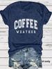 Amazon eBay nueva moda manga corta patrón CAFÉ verano tendencia europea y americana camiseta de mujer top de mujer en stock