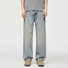 Ropa para Hombre / Primavera 2026 Jeans Retro High Street para Hombre, Corte Recto Holgado, Pantalones Casuales Versátiles, Pierna Ancha Larga Holgada
