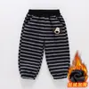 Pantalones casuales de invierno para niños con forro de polar, estilo coreano, elegantes y cómodos, corte holgado, para bebés, calidad de exportación