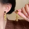 Pendientes Metálicos Brillantes de Bola, Estilo Nuevo Otoño e Invierno para Mujer, Elegantes y de Alta Gama, Adelgazantes para Rostros Cuadrados y Redondos, Pendientes Retro