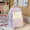 Mochila Nova Tendência de Grande Capacidade e Alta Aparência Estilo Coreano Mochila para Aluno do Ensino Fundamental Bolsa Escolar Casual Ins Nicho para Mulheres
