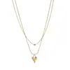 Acero de Titanio Nicho Estilo Sin Colisiones Doble Capa Collar de Corazón Chica Dulce Versátil para el Trabajo Cadena Hueso de Serpiente Accesorio para el Cuello Venta al por Mayor No se Desvanece para Mujeres