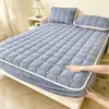 Novo Produto de Inverno Conjunto de Três Peças de Lençol Acolchoado de Veludo Teddy Protetor de Colchão Simmons Cor Sólida Espessado Quente Cobertor de Cama