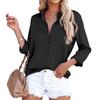 Camisa de manga larga para mujer de negocios, de acetato satinado, color liso, con explosiones de Amazon, primavera 2024, comercio exterior europeo y americano