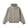 Moletom cardigã com capuz listrado estilo coreano para mulheres, outono/inverno 2026, caimento solto, versátil, peça de outer wear casual estilo americano