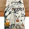 Camino de mesa de Halloween más vendido de Temu transfronterizo, mantel decorativo navideño de lino, alfombrilla de té de gama alta para mueble de TV
