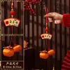 2026 Ano do Cavalo Novas Lanternas de Seda Decorações Penduradas Bênção do Festival da Primavera Caractere Pequenos Pingentes Cordão de Caqui Arranjo de Decoração de Ano Novo