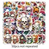 50 Pegatinas de Calavera Florales Graffiti Personalizadas Venta Caliente Transfronteriza Decoración de Fantasma Ghostface Pegatinas Impermeables para Patineta Computadora