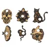 Venta Caliente en Amazon Cojín de Piedra Energética Artesanías de Madera Calavera de Animal Base de Cristal Adornos de Madera