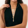 Collar Largo con Borla de Disco con Patrón Martillado Exagerado Transfronterizo Europeo y Americano Joyería Estilo Fresco Collar Gargantilla Joyería para Mujeres