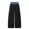 Pantalones deportivos casuales retro americanos Bobaotang para mujer, pantalones holgados de pierna ancha de moda, pantalones de jazz fluidos hasta el suelo