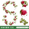 Enredadera de rosas artificial, enredadera de rosas de decoración para el hogar transfronteriza, enredadera de rosas artificial para decoración de arreglos exteriores