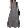 26376 Nuevo Daai Mei Yi Yuan Verano 2026 Nueva Moda Casual Adelgazante Rejuvenecedor Holgado Talla Extra Vestido