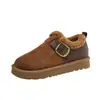 Zapatos Birkenstock de Felpa con Suela Gruesa para Mujer Invierno 2026 Nuevos Mocasines Perezosos sin Cordones Zapatos de Algodón Botas de Nieve Cálidas