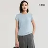 Camiseta de Manga Curta para Mulheres em Lã Tencel Lyocell, Novo Estilo de Verão, Fresca e Confortável para o Dia a Dia, Top de Manga Curta, Disponível para Atacado