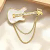 Broche de Borla de Guitarra Estilo Rockero de Moda Nácar Natural Broche de Pin de Aleación de Cobre de Lujo Ligero Galvanizado en Oro Real