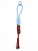 Bolso de mano de cuerda de cuero PU tejido color dopamina, cordón para taza de agua, cuerda creativa corta para muñeca de teléfono móvil anti-pérdida