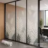 Película de Vidrio con Impresión UV Silueta de Hoja de Helecho Pegatina Decorativa para Puerta y Ventana Personalizada Venta al por Mayor