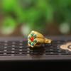 Accesorios de Dosel de Loto Dorado Turquesa Gancho de Oreja Chapado en Plata S925 Oro K Accesorios Hebilla Colgante Cabeza Accesorios de Pendientes de Loto