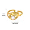 Diseño Coreano Anillo de Perla con Circonita Micropavimentada de Doble Capa Flor Elegante con Estilo Anillo Abierto de la Suerte Transfronterizo