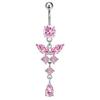 Venta transfronteriza Moda europea y americana Cobre con incrustaciones de circonita Serie rosa Anillo perforado para el ombligo Venta directa de comercio exterior Venta al por mayor Amazon