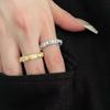 Anillo de cruz de plata de ley S925 juego completo de circonita blogger de Instagram con taladro de destello de lujo ligero de alta resistencia anillo abierto