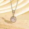 Cadena de Suéter Geométrica Redonda de Circonita de Nuevo Estilo Europeo y Americano, Sensación de Lujo Ligero y Alta Gama, Colorida Cadena de Circonita Elegante Versátil para Accesorios de Vestuario