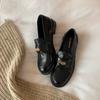 Zapatos de Cuero Vacuno de Primera Capa, Punta Redonda, Mocasines Estilo Británico Vintage, Superficie Suave, Versátiles, Zapatos Clásicos Cómodos, Diseño de Moneda Dorada