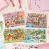 Pegatinas Zabc Serie Costa Sur Suave Escena de Paisajismo Manual Material DIY Pegatinas Decorativas 3 Piezas en 4 Estilos para Elegir