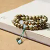 Pulseiras de Sândalo Verde Naturais para Mulheres, Contas de Oração de Mão, Sândalo Perfumado para Homens, Contas Budistas para Meditação, Contas de Fio de Madeira para Artesanato