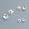 S925 Plata Esterlina Hueco Soporte Redondo Loto Porción Pieza de Flor Delgada DIY Hecho a Mano Abalorios Accesorios para Pulsera Tapa de Flor de Plata Llana