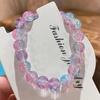 Pulsera de cristal de palomitas de maíz con degradado de hielo y grietas, pulsera de cuentas, linda y bonita pulsera de estudiante, pulsera de verano para mujer, pulsera combinable para mujer