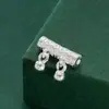 Tubo Recto de Plata de Ley S925 con Patrón Estilo Chino y Colgante, Material Hecho a Mano DIY para Accesorios de Pulseras de Cuentas, Plata