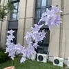 Flores artificiais de estrela de cinco pontas estilo Monet com 2 hastes, flores falsas para decoração de casamento e casa, atacado