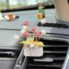 Mini console central do carro diamante estrela vaso de flores decoração perfume aromaterapia bonito coelho instrumento ornamentos