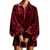 Vestido de Terciopelo con Solapa de Moda para Mujer Otoño/Invierno 2026 para Amazon Transfronterizo, Vestido Holgado de Estilo para Viajar a la Oficina para Mujer