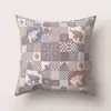 Funda de Almohada de Poliéster Geométrica Estilo Étnico Bloque de Color Línea Cubierta de Cojín Retro