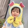 Bufanda infantil de otoño e invierno, gorro todo en uno con bonita fruta de dibujos animados, gorro Lei Feng, gorro grueso y cálido con protección para los oídos para bebés.