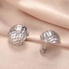 Celebrante de Internet Textura Irregular Pendientes Populares Diseño Nicho en forma de C Pendientes de Acero Titanio para Mujer en stock Venta al por mayor