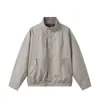Roupas Vintage 2025 Outono Estilo de Rua Japonês Tendência Marca Cor Sólida Simples Jaqueta Piloto Casaco Casual Masculino com Gola Alta
