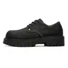 Zapatos Derby Retro de Trabajo Suela Gruesa Aumentadores de Altura para Hombre 2025 Nuevos Casual Británico Zapatos Grandes de Cuero de Corte Bajo Color Pulido