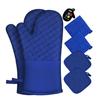Guantes de Aislamiento Térmico de Silicona de Algodón Puro Transfronterizo Engrosados Antideslizantes Resistentes a Altas Temperaturas Guantes para Horno Microondas Guantes Anti-quemaduras para Horno de Horneado