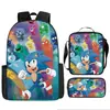Popular Mochila de Comercio Exterior de Dibujos Animados Sonic para Estudiante de Escuela Primaria Mochila de Tendencia Transfronteriza Bolso Escolar Europeo y Americano