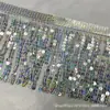 Traje de performance de palco de renda com lantejoulas estilo étnico franja dança do ventre dança latina espiga de trigo lantejoulas roupas de dança