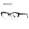 Amazon New Cat's Eye Flat Mirror 2177 Fashion Metal Sobrancelha Frame Feminino Preto Frame Simples Óculos Spot